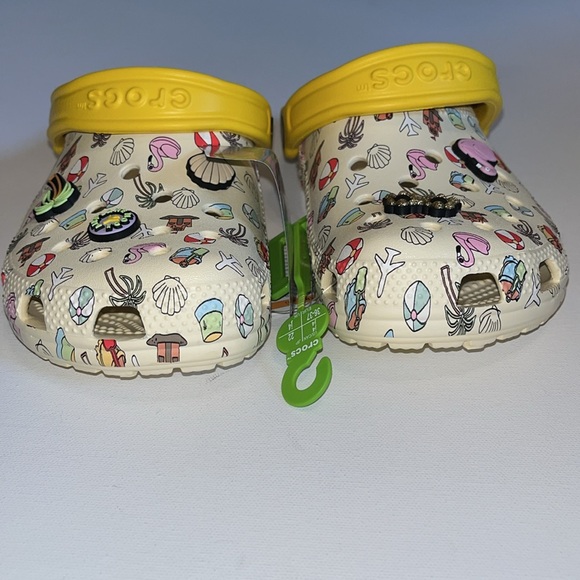 Crocs classic spring break clog Pool party beach palm flamingo shell big kids J4 - Picture 11 of 13